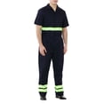 thumbnail image 4 of TOPTIE Men's Reflective Coverall Enhanced Visibility Coverall, Short Sleeve Length Regular-Black-S Regular, 4 of 8