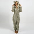 thumbnail image 1 of LSLJS Combinaison Pyjama à Capuche à Manches Longues pour Femmes, Décontractée, Chaude pour l'Hiver, Tenue de Nuit, 1 of 6