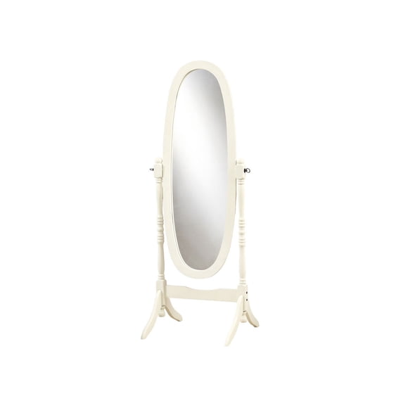 Monarch Specialties Miroir, Toute La Longueur, Debout, Étage, 60" Ovale, Habillé, Chambre À Coucher, Bois, Blanc, Traditionnel