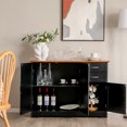 thumbnail image 4 of Costway Buffet Bahut Armoire de Cuisine Armoire de Rangement avec 2 Tiroirs et 3 Portes Noir, 4 of 10