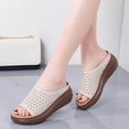 thumbnail image 4 of Summer New Style Roman Folk Style Outer Wear Thick Bottom Slope With Fish Mouth Womens Sandals And Slippers, 4 of 9