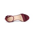 thumbnail image 4 of BLISSFUL STEP Woman's Sandals Block Heels Ankle Strap Open Toe Sandals Burgundy 7.5, 4 of 6