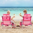 thumbnail image 2 of Costway 2-Pack Folding Backpack Beach Chair Table Set 5-Position Outdoor Reclining Chair Hot Pink, 2 of 9