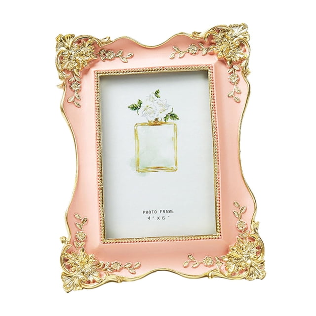 simhoa European Picture Frame Portable Household for Wedding Tabletop PInk