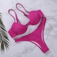 thumbnail image 4 of Faithtur Women Solid Color Adjustable Spaghetti Strap Underwire Bra + Thong, 4 of 9