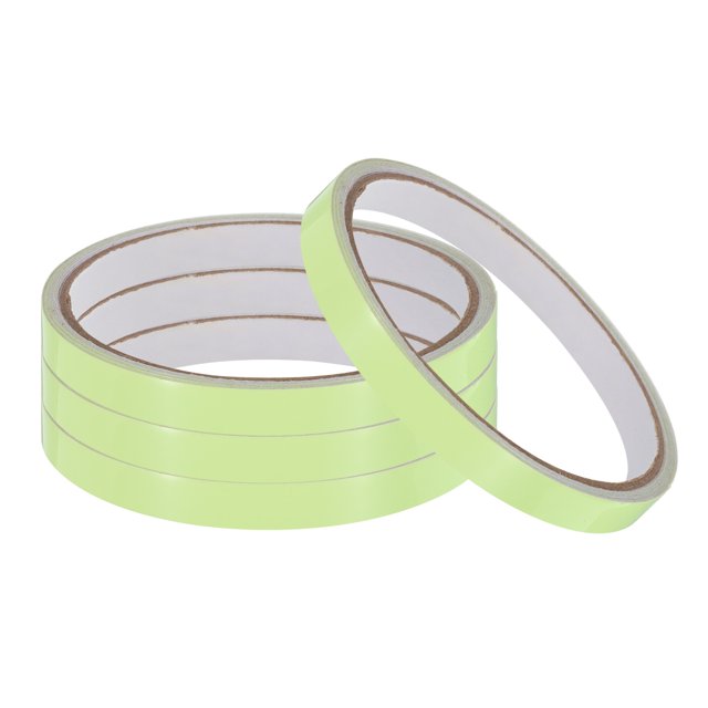Unique Bargains 4 Rouleaux Ruban Phosphorescent 0,3 Po x 9,8 Pieds Ruban Fluorescent pour Animaux, Jaune