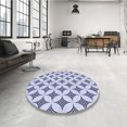 thumbnail image 4 of Ahgly Tapis Rond Lavable en Machine Intérieur Transitionnel Bleu Lavande, 3 Pieds Rond, 4 of 7