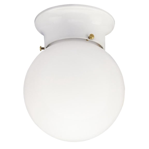 Westinghouse Lighting One-Light Indoor Flush-Mount Ceiling Fixture - White Glass Globe