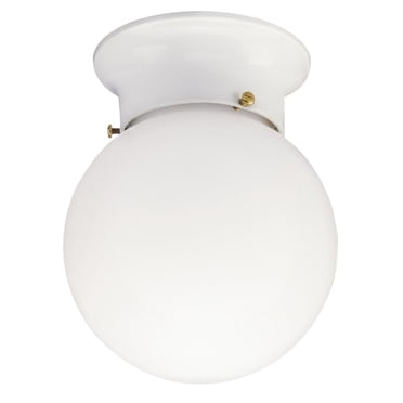 Westinghouse Lighting One-Light Indoor Flush-Mount Ceiling Fixture - White Glass Globe