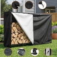 thumbnail image 3 of Support à Bois d'Extérieur Robuste - Grand Porte-Bûches en Acier Ajustable - Organisateur de Rangement Résistant aux Intempéries - pour Foyer, Patio et Cour Arrière - Support à Bois de 8 Pi + Housse Imperméable, 3 of 8