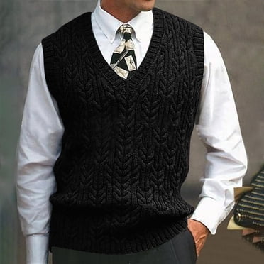 RKSTN Chandail pour Homme Automne Mode Mode Col en V Hiver Chaud Extérieur Manches Longues Chandail Tricoté Gilet Haut Décontracté Ample Chandails
