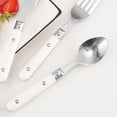 thumbnail image 2 of LEEYNEER 3 Pcs Couverts pour Enfants en Acier Inoxydable Sécuritaires Divertissement Blanc, 2 of 8