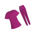 thumbnail image 4 of facefd Female Scrub Set Nurse v neckline Machine Washable Short Sleeves Suit L Rose Red, 4 of 7