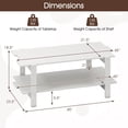 thumbnail image 3 of Costway 2-Tier Coffee Table Irregular Center Table with Open Storage Shelf Cocktail Table White, 3 of 10