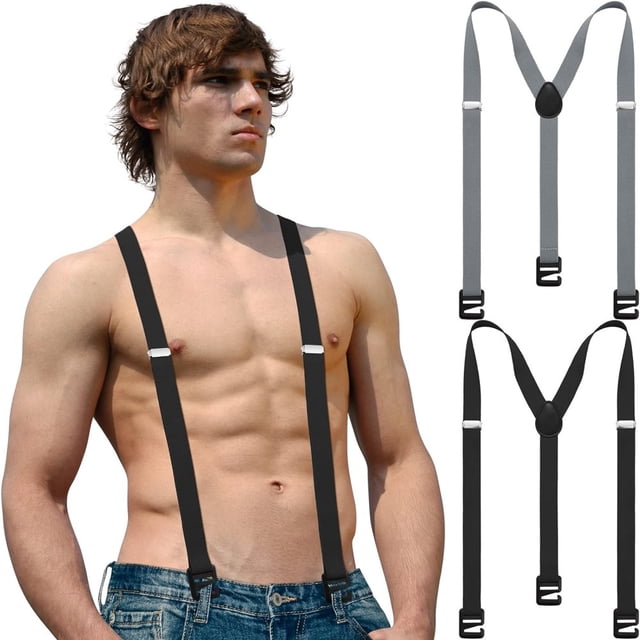 SUTENGDA 2 Pcs Bretelles Cachées pour Hommes Bretelles de Randonnée sous-Vêtement Bretelles pour Hommes Non Rentrés Pantalon de Ski de Randonnée d'Hiver en Plein Air