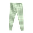thumbnail image 1 of MIASHUI Leggings pour Filles Confortables Extensibles Pantalon Pleine Longueur Collants Doux à Imprimé Rayé, Vert, 3-4 Ans, 1 of 4