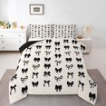 thumbnail image 2 of Erosebridal Cool Bow Tie Bedding Sets Toddler with Comforter, Chic Bowknot Duvet Insert, Black and White, Reversible 2 Pieces, 2 of 7