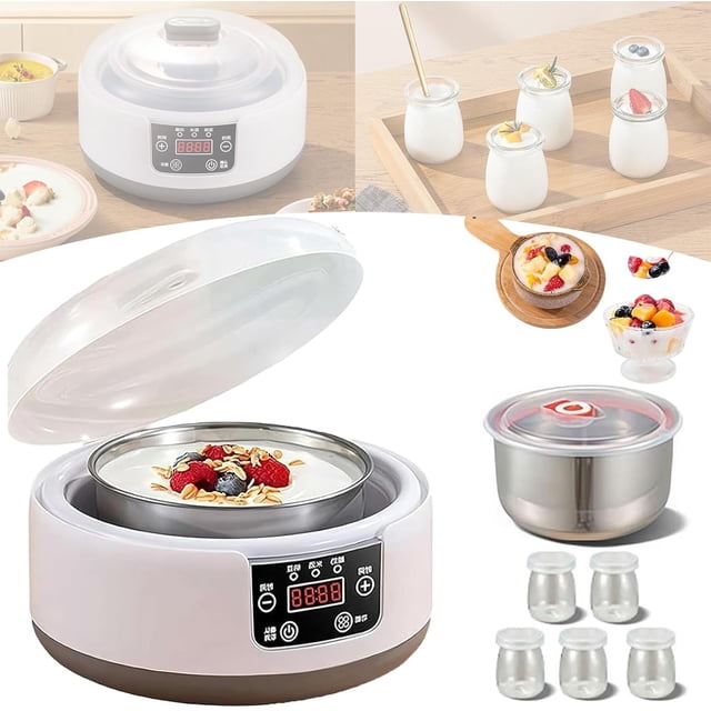 36 Hour Yogurt Maker, Yogurt Machine with Adjustable Temperature and Time Control, Yogurt Maker Automatic Digital Yoghurt Maker Machine, LCD Display with Constant Temperature (with 5 Cups)