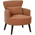 thumbnail image 1 of HOMCOM Upholstered Accent Chair with Wood Legs for Living Room, Orange, 1 of 10