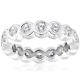 thumbnail image 1 of Bague de Mariage Empilable en Or Blanc 14k avec Diamants et Lunette 2ct, 1 of 4