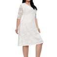 thumbnail image 2 of LSLJS Robe Aguichant de Mode en Dentelle à Col en V pour Femme Grande Taille avec Robe à Manches Mi-Longues, Robes de Cocktail pour Femme pour Soirée, 2 of 7