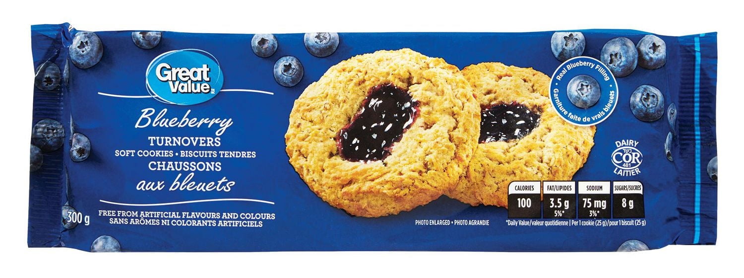 Biscuits tendres chaussons aux bleuets de Great Value