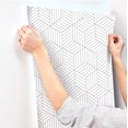 thumbnail image 2 of RoomMates Striped Hexagon Grey Peel and Stick Wallpaper, Adults, 2 of 12