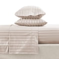 thumbnail image 2 of Hotel Style 4-Piece 600 Thread Count Beige Stripe Egyptian Cotton Adult Bed Sheet Set, King-Deep Pocket, 2 of 6