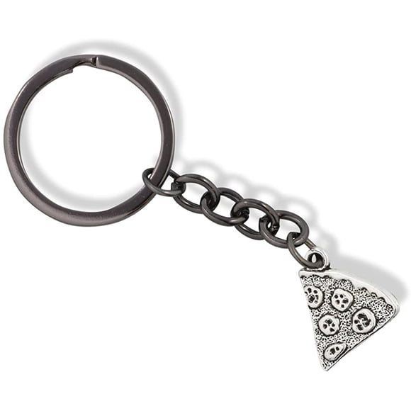 Porte-clés Charme Pizza de Emerald Park Jewelry (Moyen, Argent, Alliage)