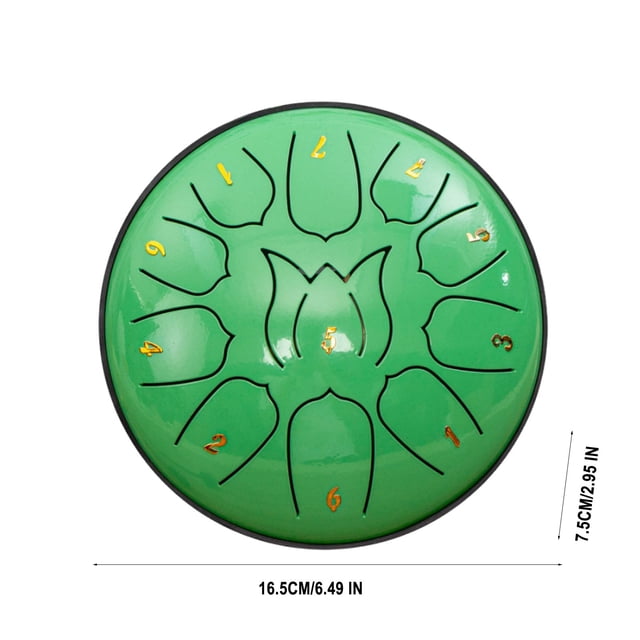 6 in 11-Tone Hand Drum for Adults and Children – Carbon Steel Disc Drum with Portable Design