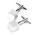 thumbnail image 3 of Paire de Boutons de Manchette en Forme de Cube pour Hommes (Argent), 3 of 6