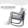 thumbnail image 4 of Gymax 3PCS Rattan Rocking Chair Table Set Patio Furniture Set w/ Grey Cushions, 4 of 9
