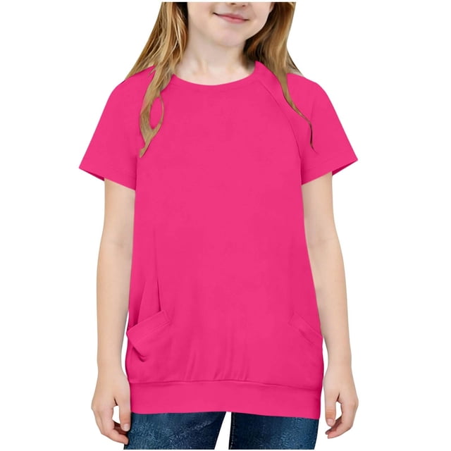 Girls Hooded Sweatshirt for Kids Double Pocket Pullover Top Medium Large Size