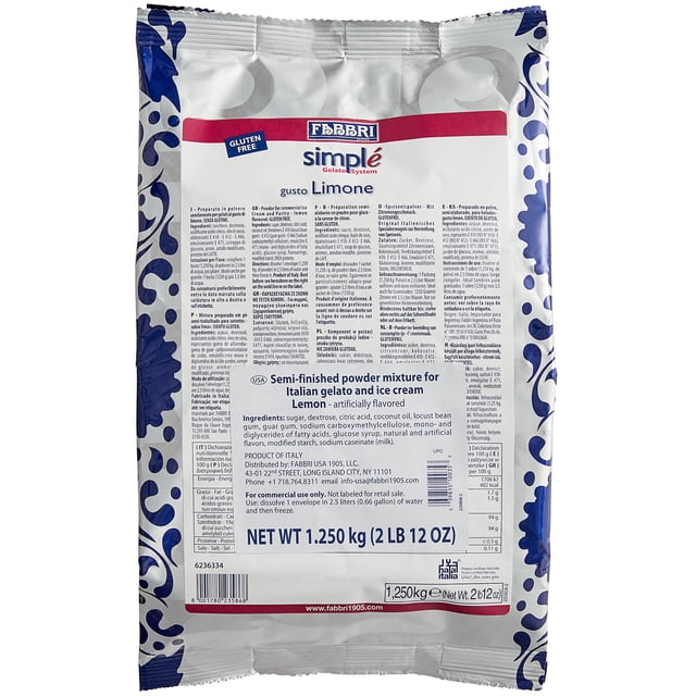 Fabbri 1.25 kg Lemon Simple One-Step Soft Serve / Frozen Dessert Mix