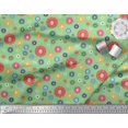 thumbnail image 3 of Soimoi Green Poly Georgette Fabric Dots & Aster Floral Print Sewing Fabric Yard 42 Inch Wide, 3 of 3