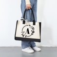 thumbnail image 3 of MesaSe Sac à Main en Toile Mode pour Femmes Imprimé Lettres Fleurs Couleur Frappé Portable, 3 of 6