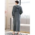 thumbnail image 3 of Artfasion Mens Long Bathrobe with Hood Warm Soft Shawl Collar Plush Spa Robe, 3 of 7