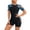 Yellow, variant on QIPOPIQ One Piece Swimsuits for Women Zipper Short Sleeve Swimsuit Ladies Flower Printed Sun Protection Surfwear Boxer Sports Vacation Beach Swimwear One-piece Swimsuit Summer Clearance
