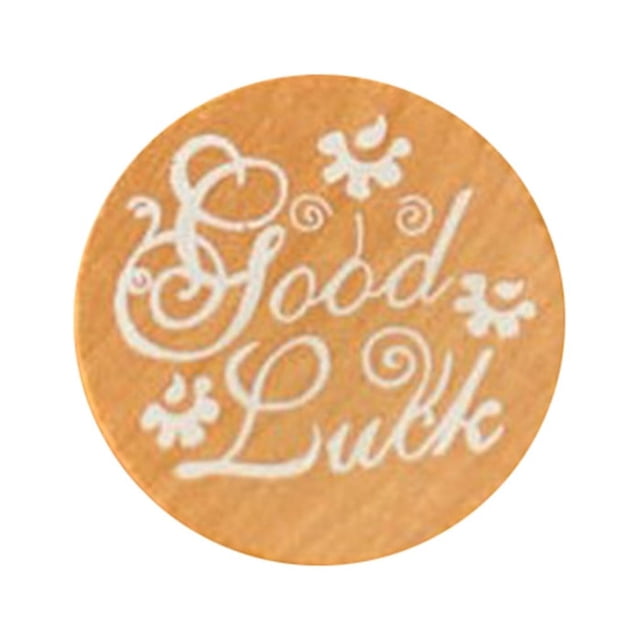 keepw Round Greeting Words Wood Seal Stamper Invitation Scrapbook Decoration Good Luck 1Set