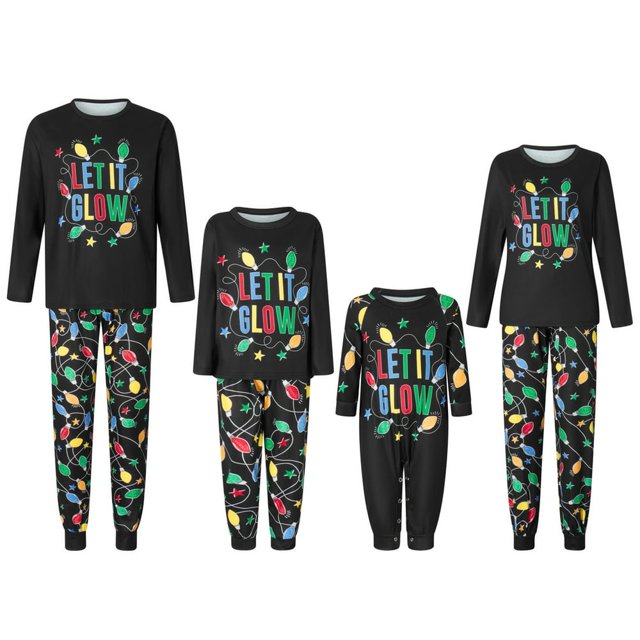 Famille Pyjama de Noël Ensemble Pjs de Noël pour Adultes Enfants Bébé Chien