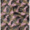 thumbnail image 1 of Soimoi Brown Velvet Fabric Bunny Rabbit Animal Print Fabric by the Yard 58 Inch Wide, 1 of 6