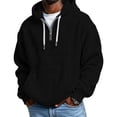 thumbnail image 2 of Yuyuzo Mens Hoodies Quarter Zip Drawstring Long Sleeve Shirts Casual Textured Loose Sweatshirts Pullover with Pockets, 2 of 5