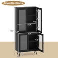 thumbnail image 3 of Costway Armoire de Garde-Manger de Cuisine avec Portes Cannelées Translucides et Tablette Ajustable, 3 of 10