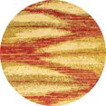 thumbnail image 1 of Ahgly Company Indoor Round Abstract Orange Red Abstract Area Rugs, 7' Round, 1 of 6