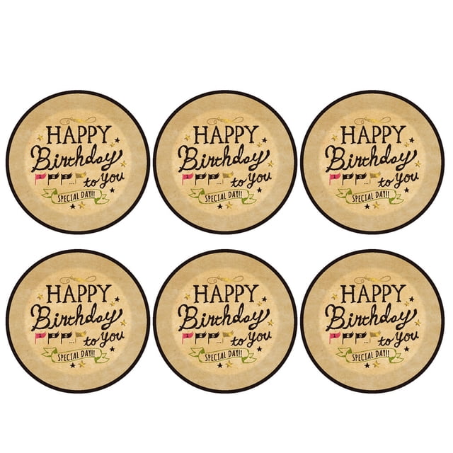 6 Pcs Plateaux en Papier Jetables pour Gâteaux, Planches Rondes pour Gâteaux, Planches Rondes en Carton pour Gâteaux, Planches d'Anniversaire, Assiettes à Dessert, Bases Rondes en Carton pour Jour d'Anniversaire, Type 1