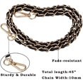 thumbnail image 2 of 49" Synthetic Leather Shoulder Strap Metal Chain Strap Handbag Chains Purse Straps Shoulder Cross Body Bag Replacement Interchangeable Chain Straps(Black), 2 of 7