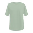thumbnail image 5 of WEIYLL Womens T-Shirts Ladies Basic Solid Color V Neck Short Sleeve Light Green Tees Sizes XXL, 5 of 5