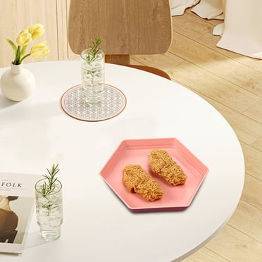 Wzzjkit Dinner Plates Hexagonal Plates Impregnable Dinner Plates Dishwasher Microwave Safe Plastic Plates Reusable Lightweight Plates for Kitchen or Camping 6.69x6.69 Inches Party Plates