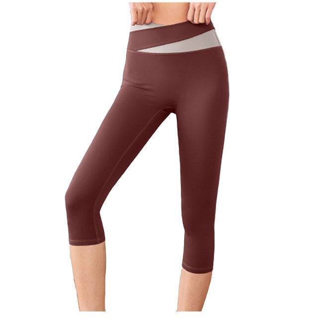 Birdeem Womens Color Matching Hip Lifting High Waist Exercise Pants Yoga Capris Pants