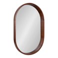 thumbnail image 1 of Kate and Laurel Hutton Modern Capsule Wall Mirror, 24 x 36, Walnut, Midcentury Decorative Mirror for Wall, 1 of 8